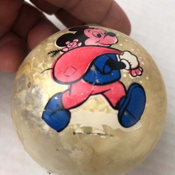 Vintage Mid Century D.B.G.M. West Germany Satin Glass Mickey Mouse Ornament - Picture 6 of 8
